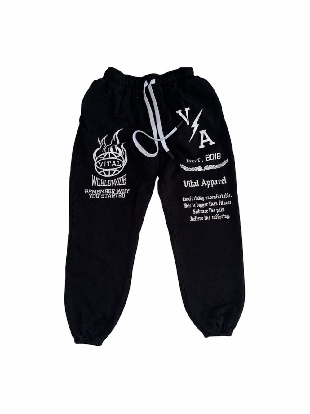 Vital Apparel Worldwide Black Graphic Sweatpants Size L